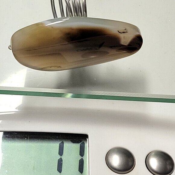 Marbled Agate Ring Adjustable Band Handmade Semi Precious Ring - Picture 9 of 9